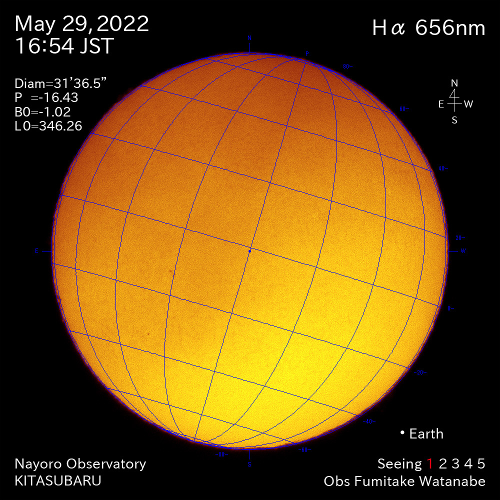 2022年5月29日Ha波長の太陽
