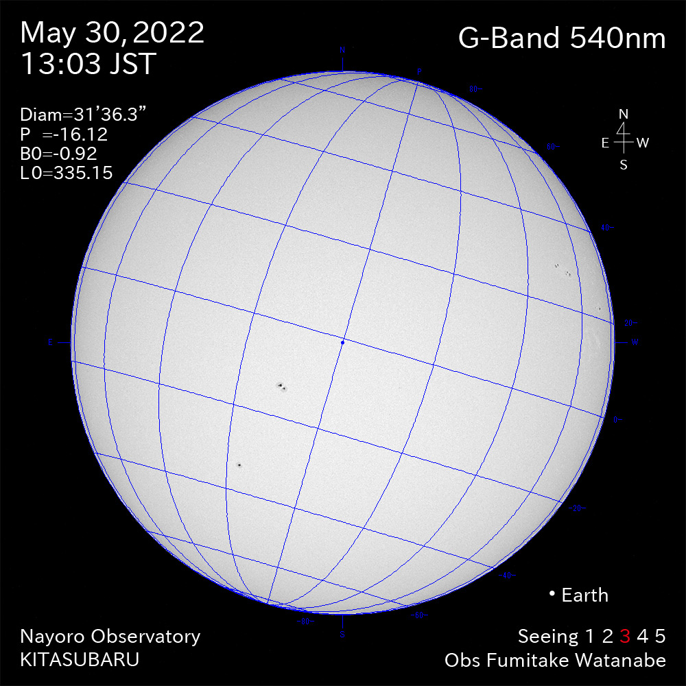2022年5月30日540nm波長の太陽
