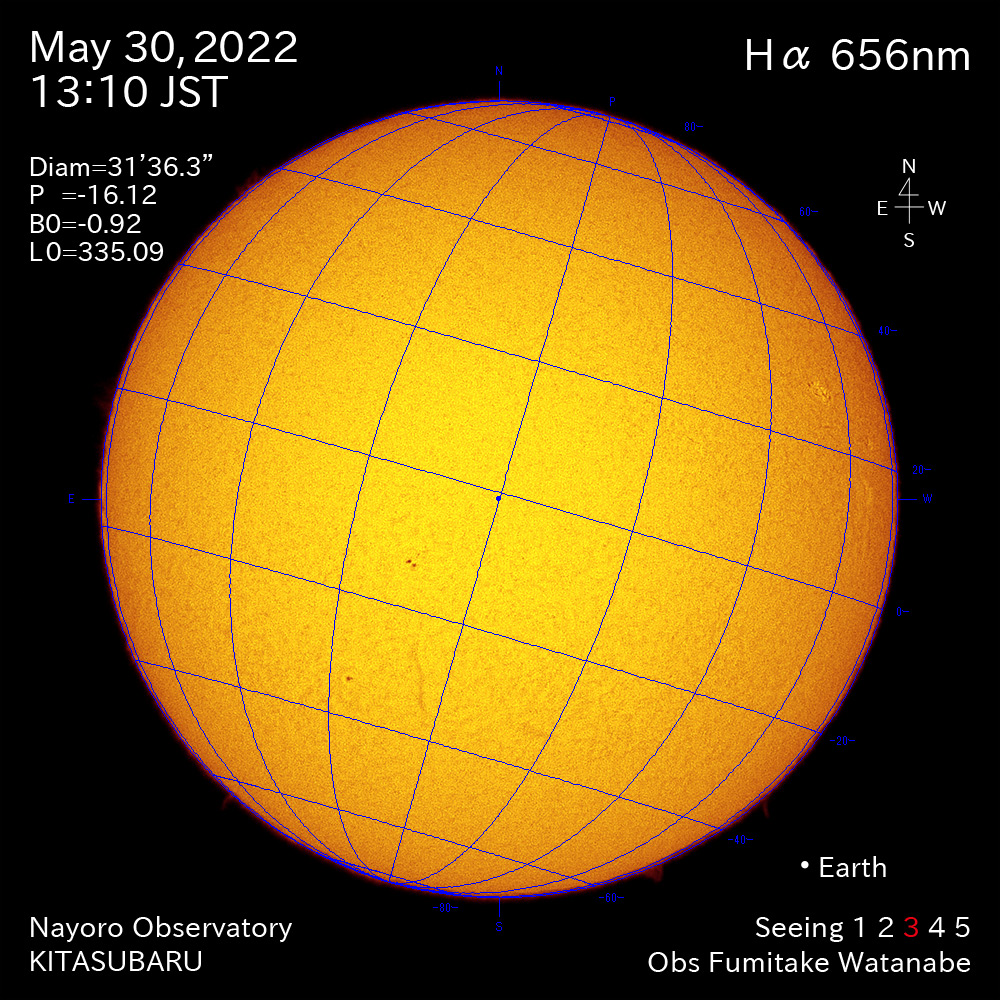2022年5月30日Ha波長の太陽