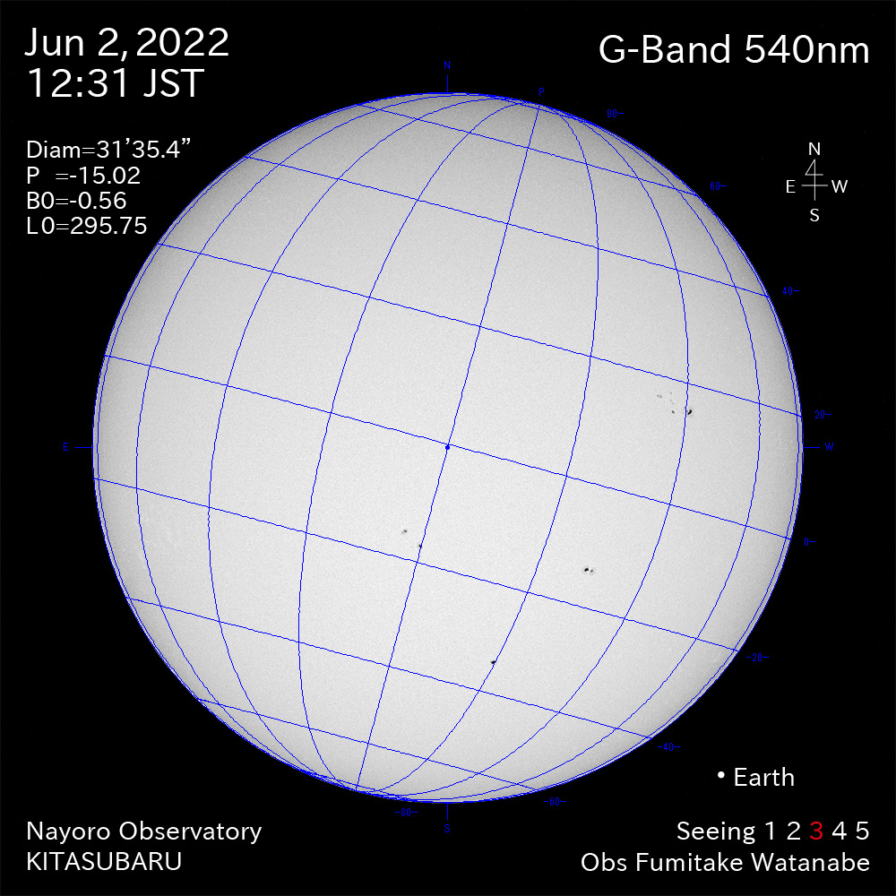2022年6月2日540nm波長の太陽