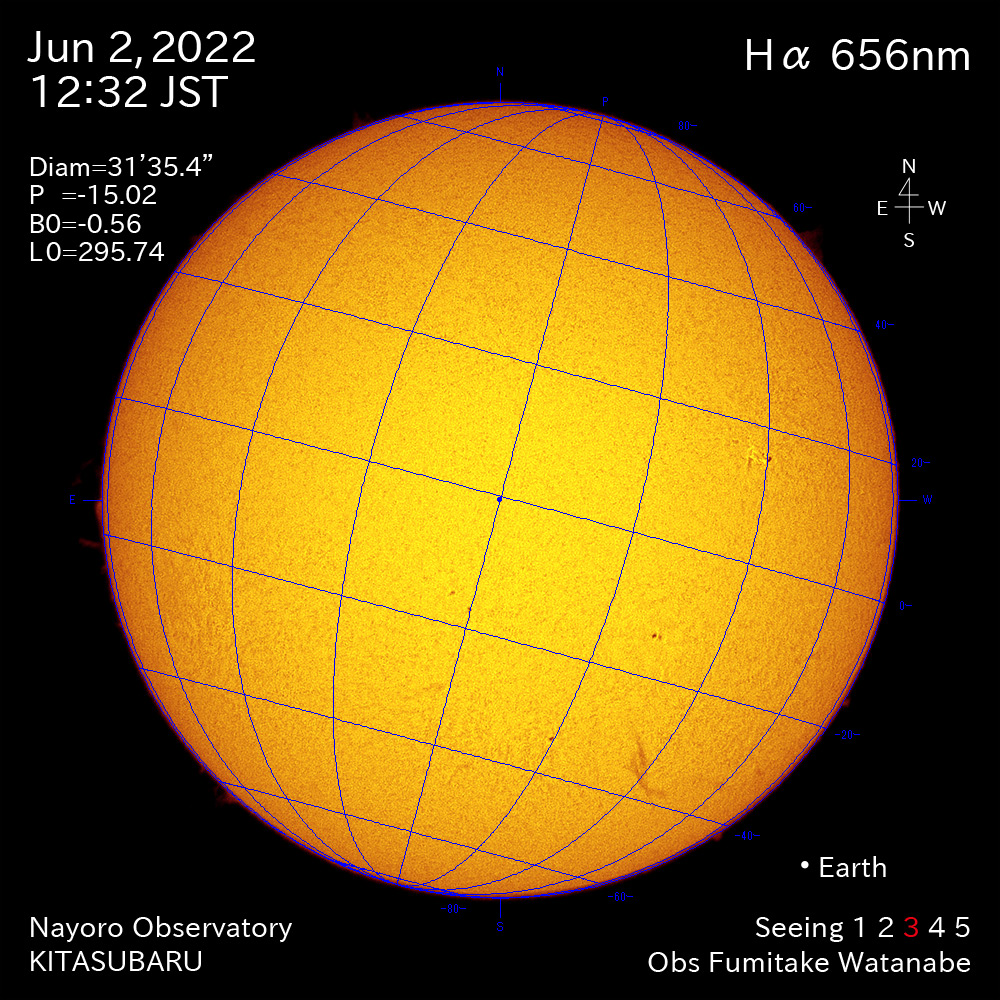2022年6月2日Ha波長の太陽