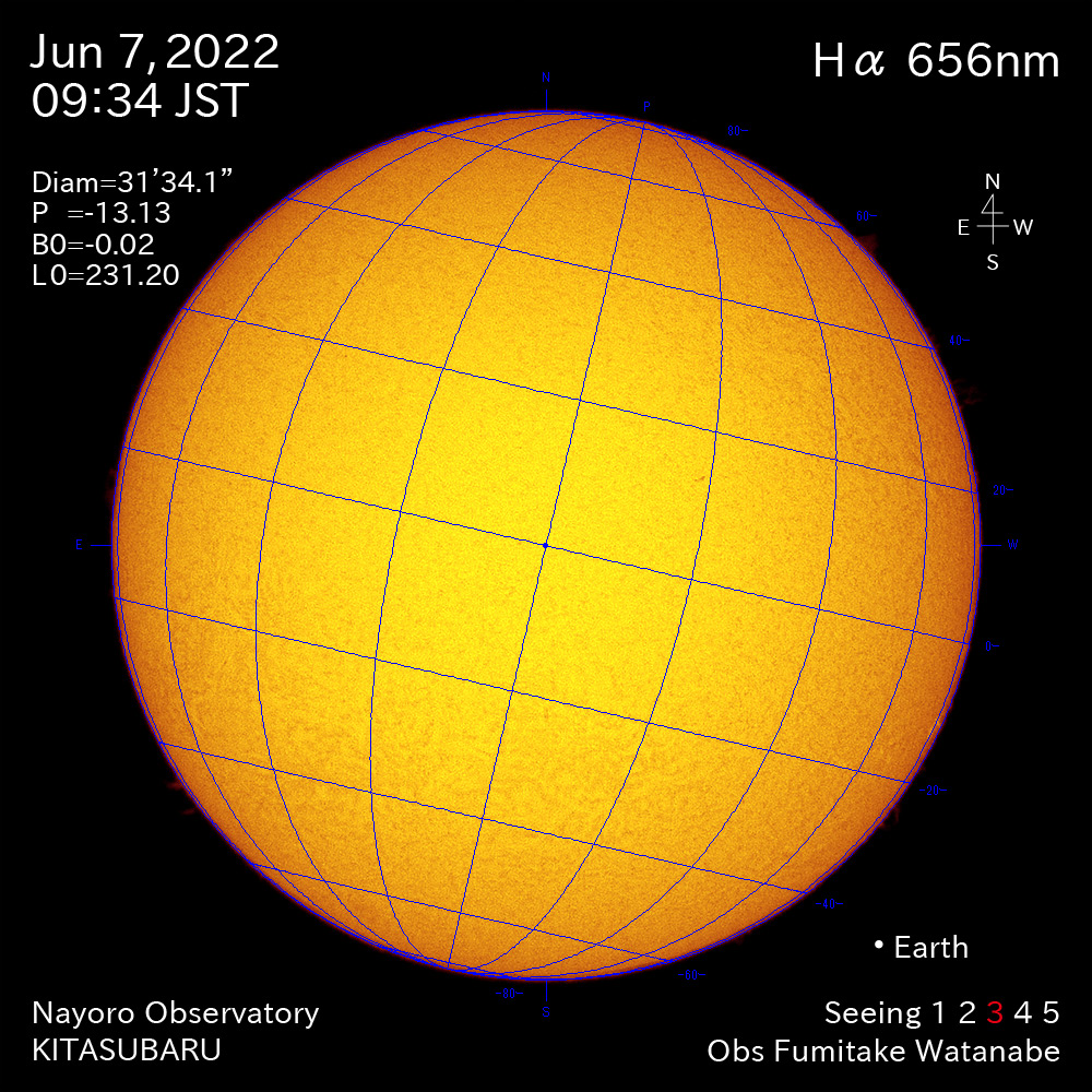 2022年6月7日Ha波長の太陽