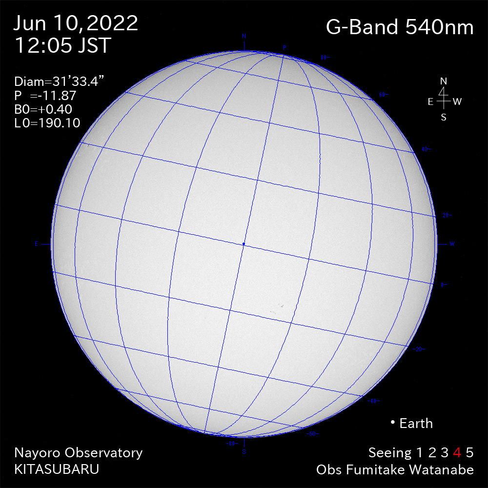 2022年6月10日540nm波長の太陽