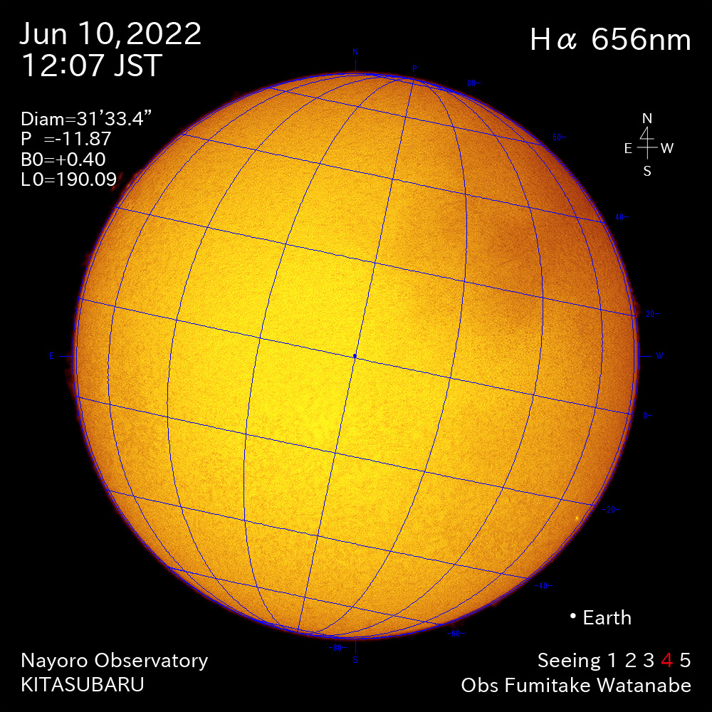 2022年6月10日Ha波長の太陽