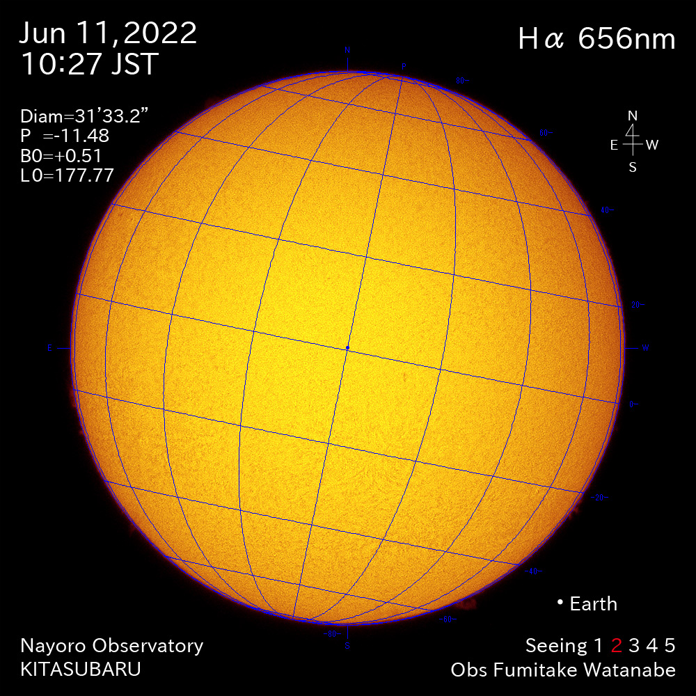 2022年6月11日Ha波長の太陽