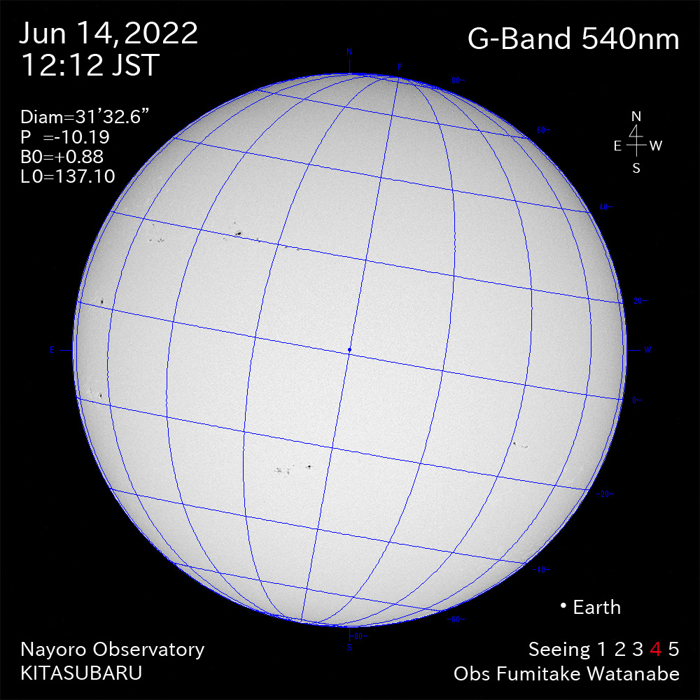 2022年6月14日540nm波長の太陽
