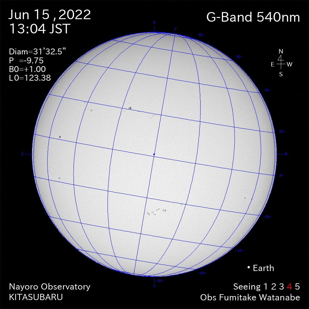 2022年6月15日540nm波長の太陽