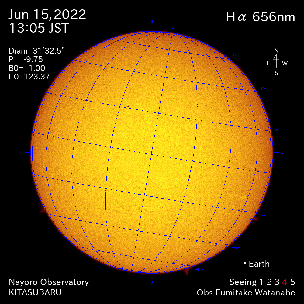 2022年6月15日Ha波長の太陽