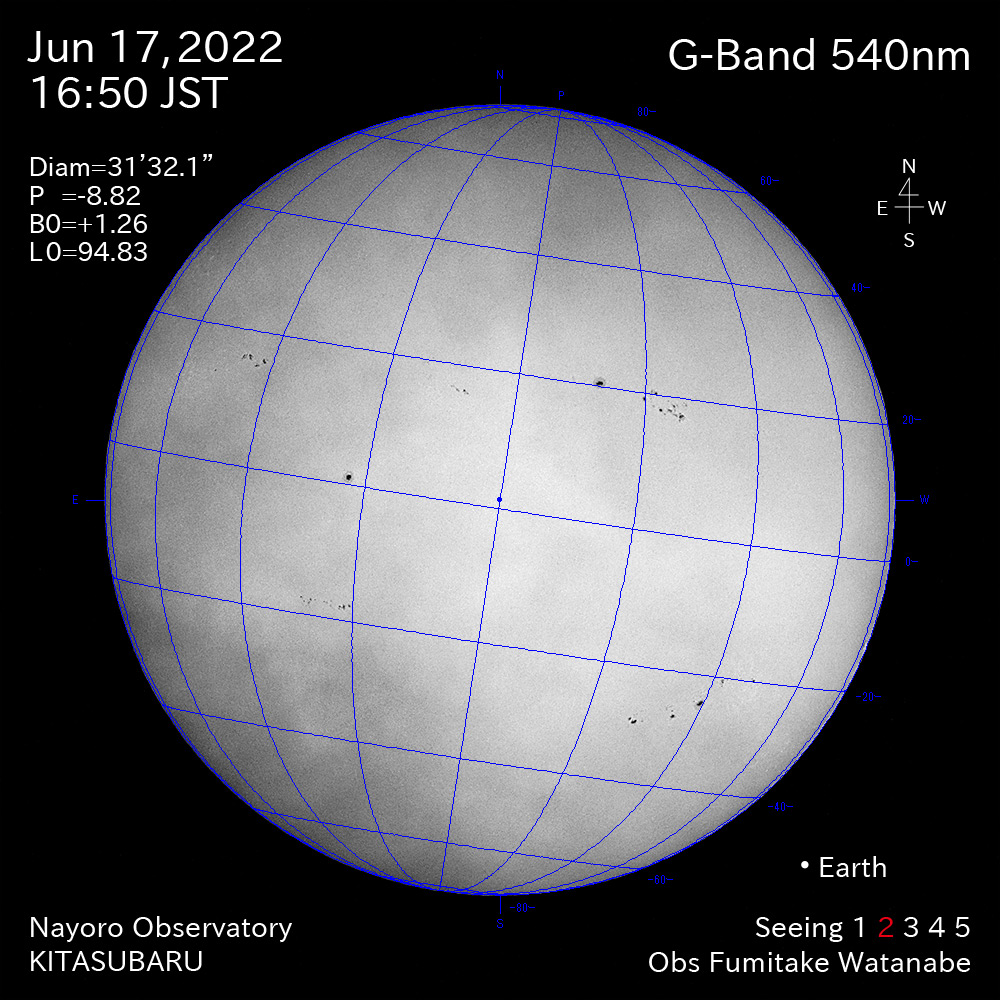 2022年6月17日540nm波長の太陽