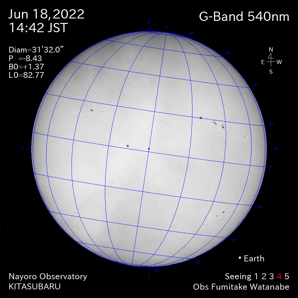 2022年6月18日540nm波長の太陽