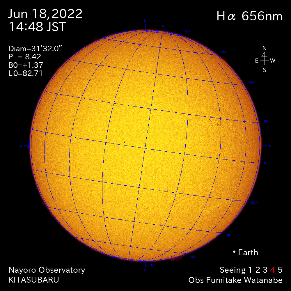 2022年6月18日Ha波長の太陽