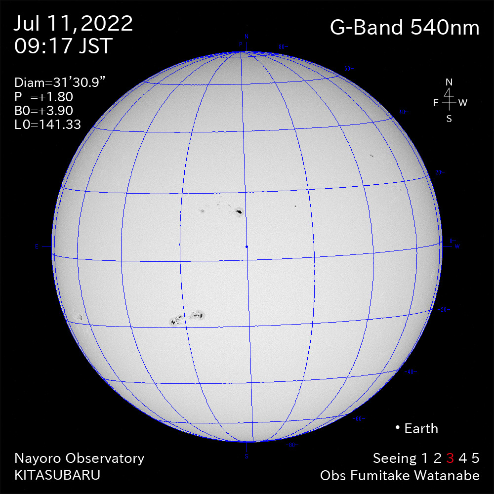 2022年7月11日540nm波長の太陽