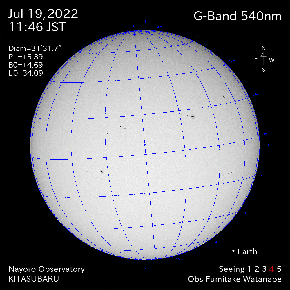 2022年7月19日540nm波長の太陽