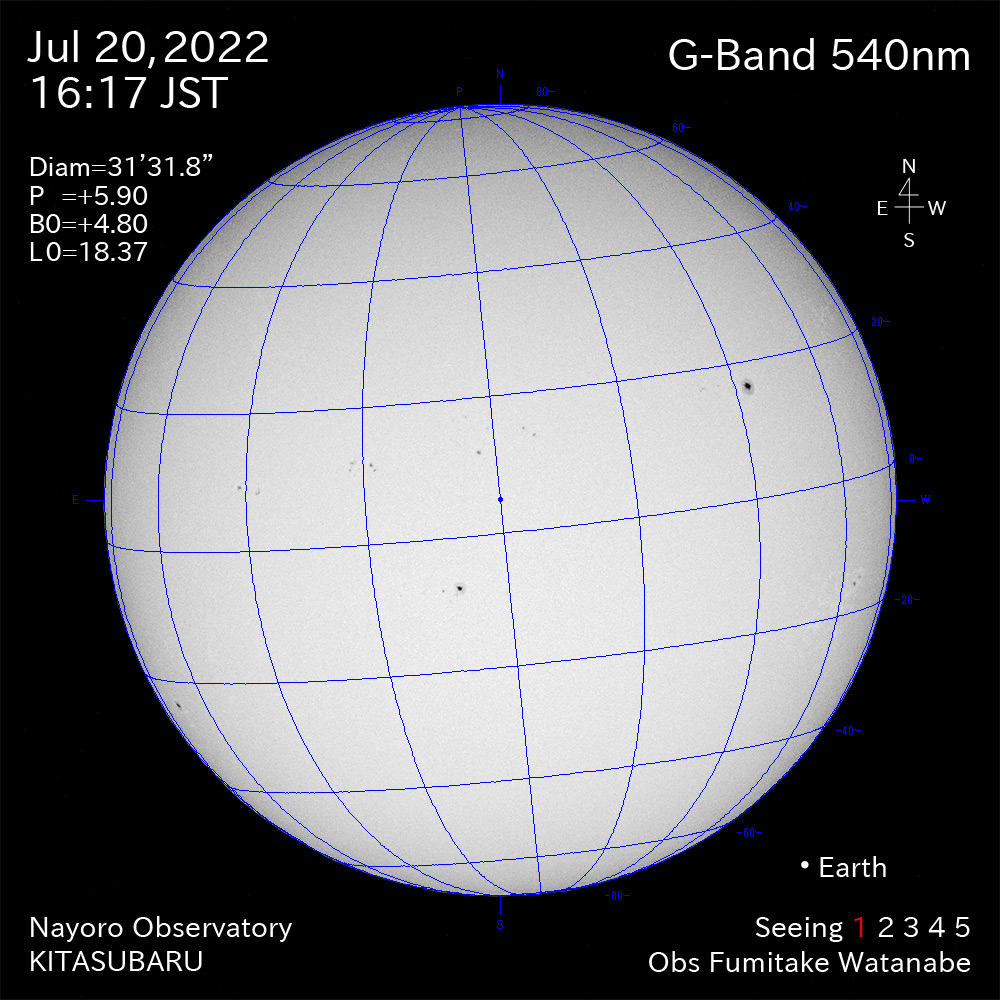2022年7月20日540nm波長の太陽
