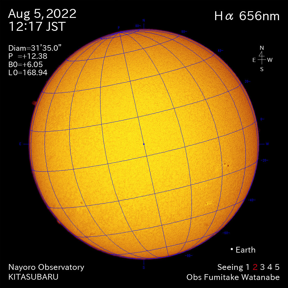 2022年8月5日Ha波長の太陽
