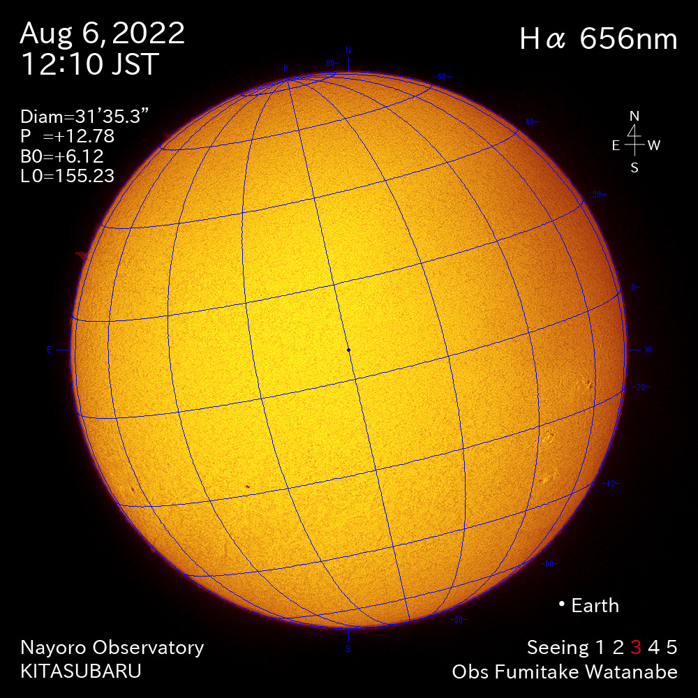 2022年8月6日Ha波長の太陽