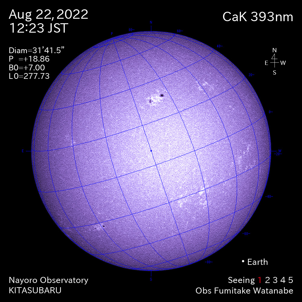 2022年8月24日CaK波長の太陽