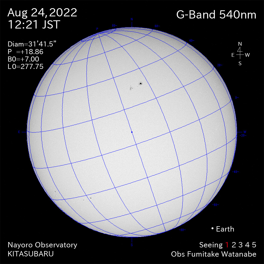 2022年8月24日540nm波長の太陽