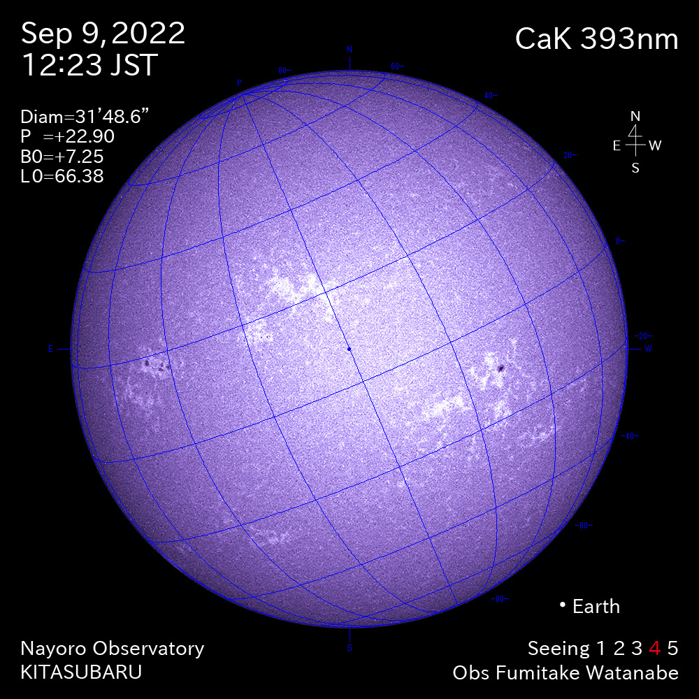 2022年9月9日CaK波長の太陽