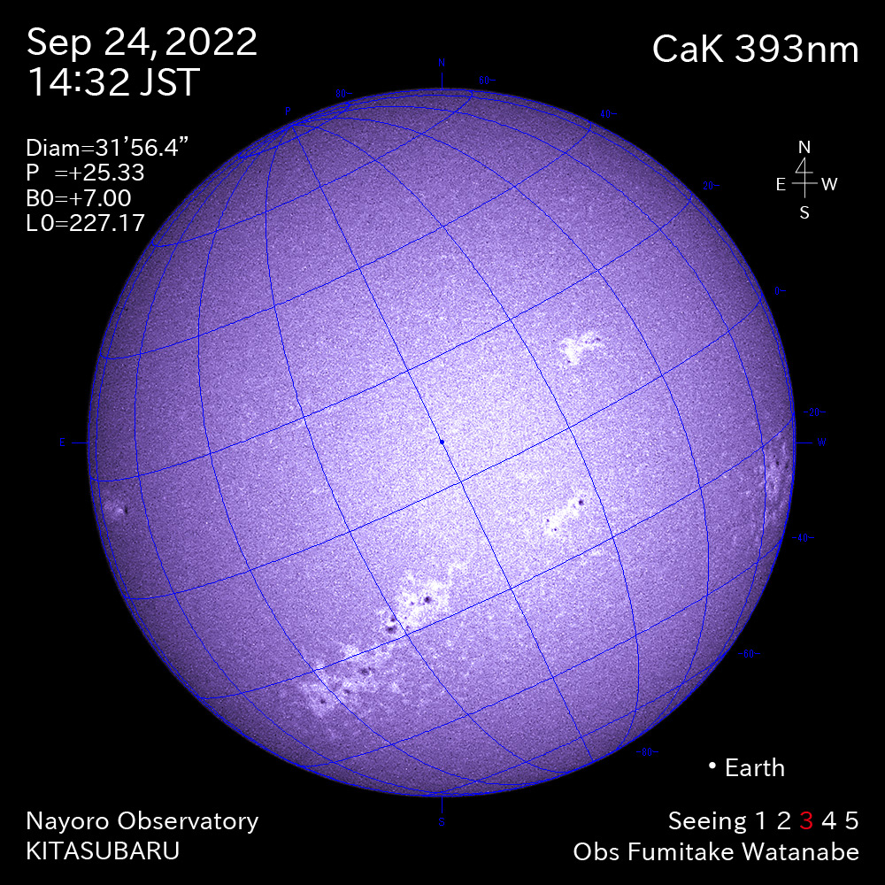 2022年9月24日CaK波長の太陽