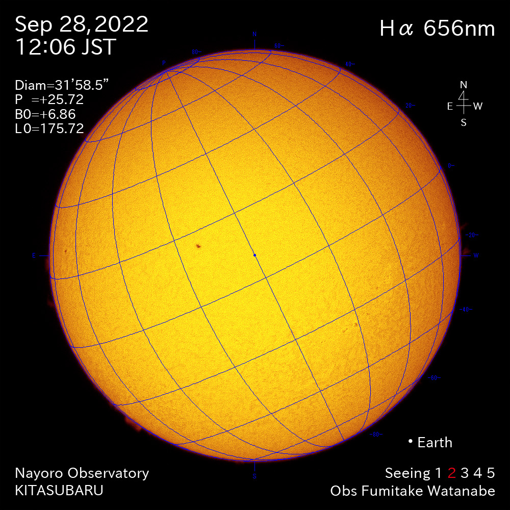 2022年9月28日Ha波長の太陽