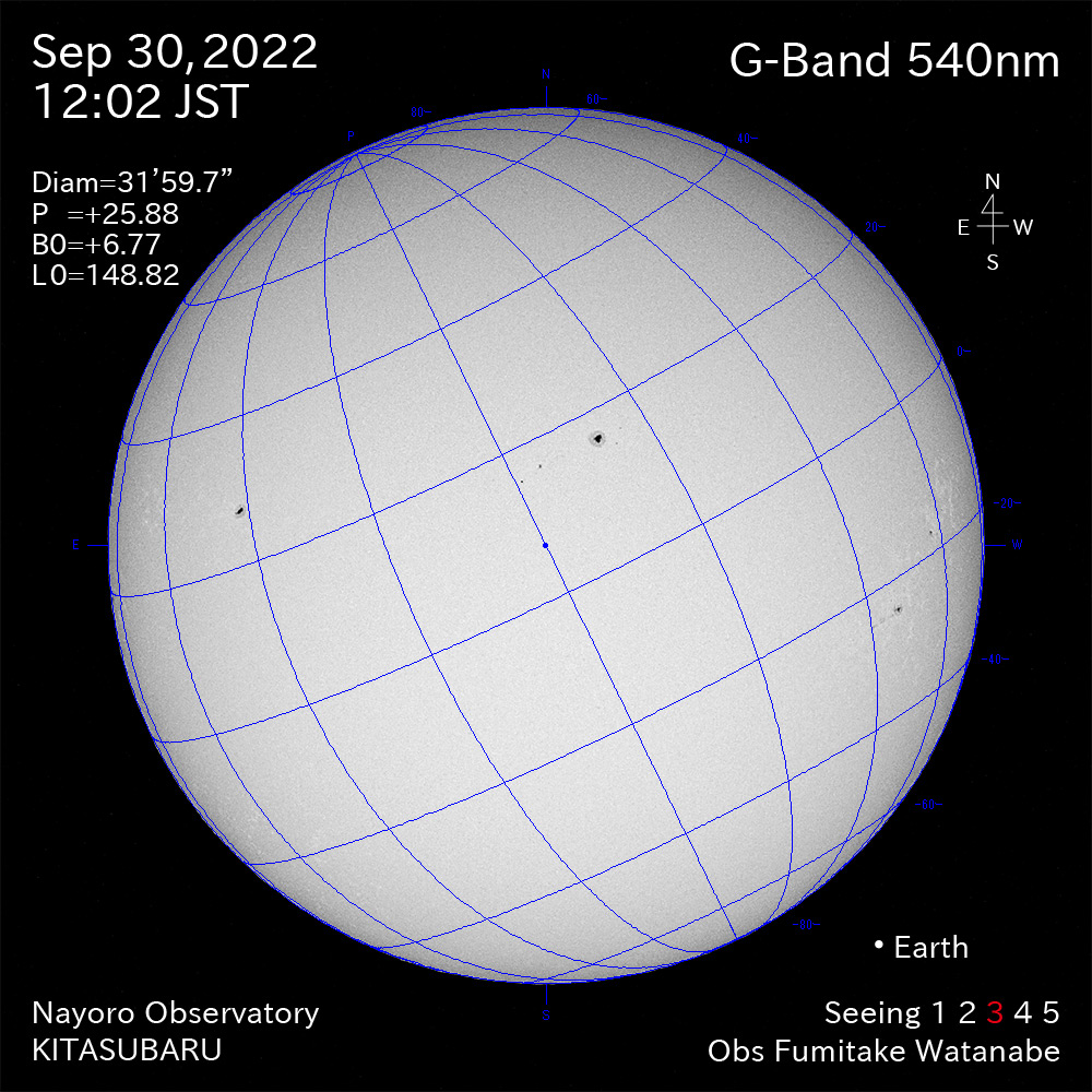 2022年9月30日540nm波長の太陽