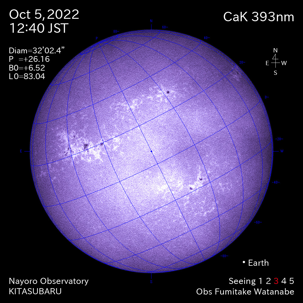 2022年10月5日CaK波長の太陽