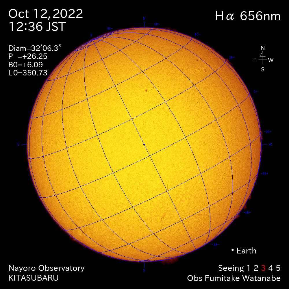 2022年10月12日Ha波長の太陽