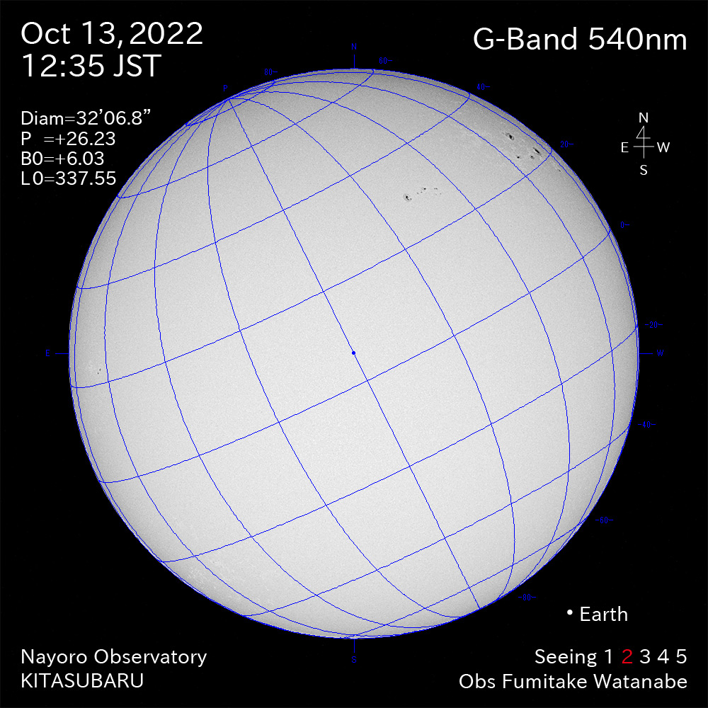 2022年10月13日540nm波長の太陽