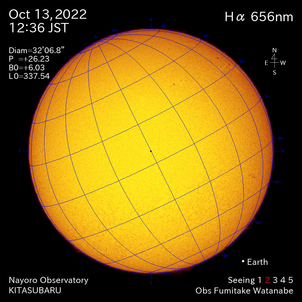 2022年10月13日Ha波長の太陽