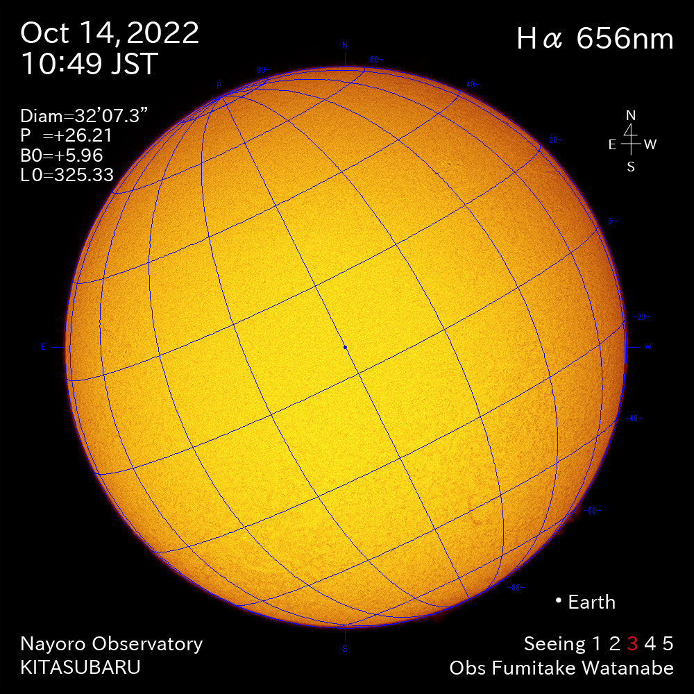2022年10月14日Ha波長の太陽