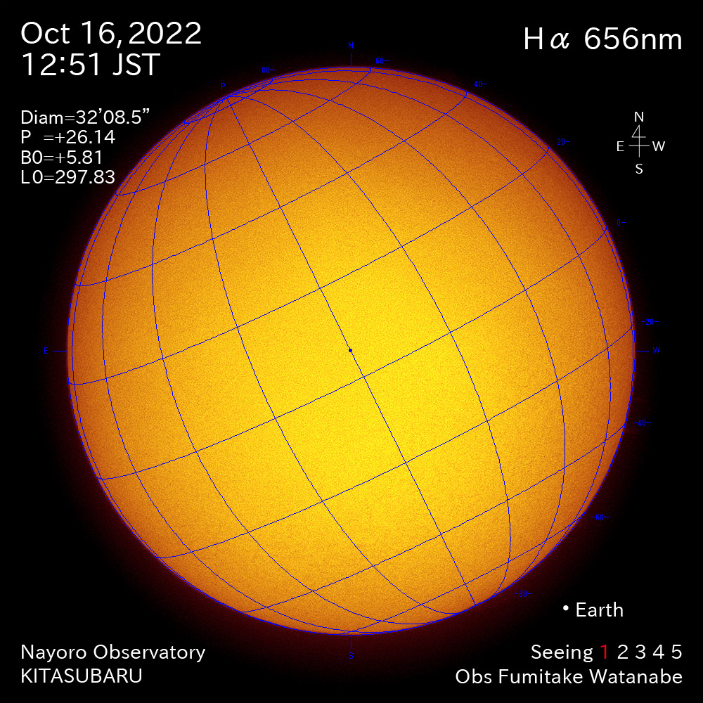 2022年10月16日Ha波長の太陽