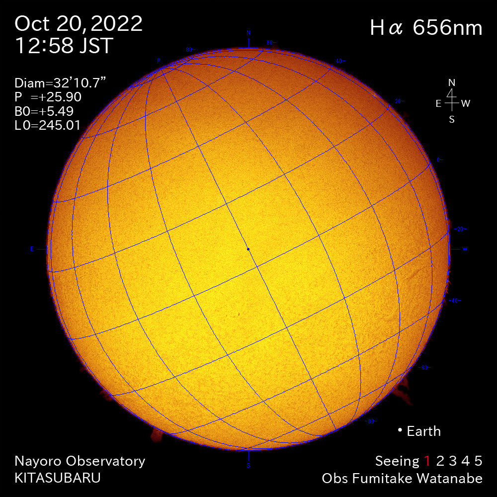 2022年10月20日Ha波長の太陽