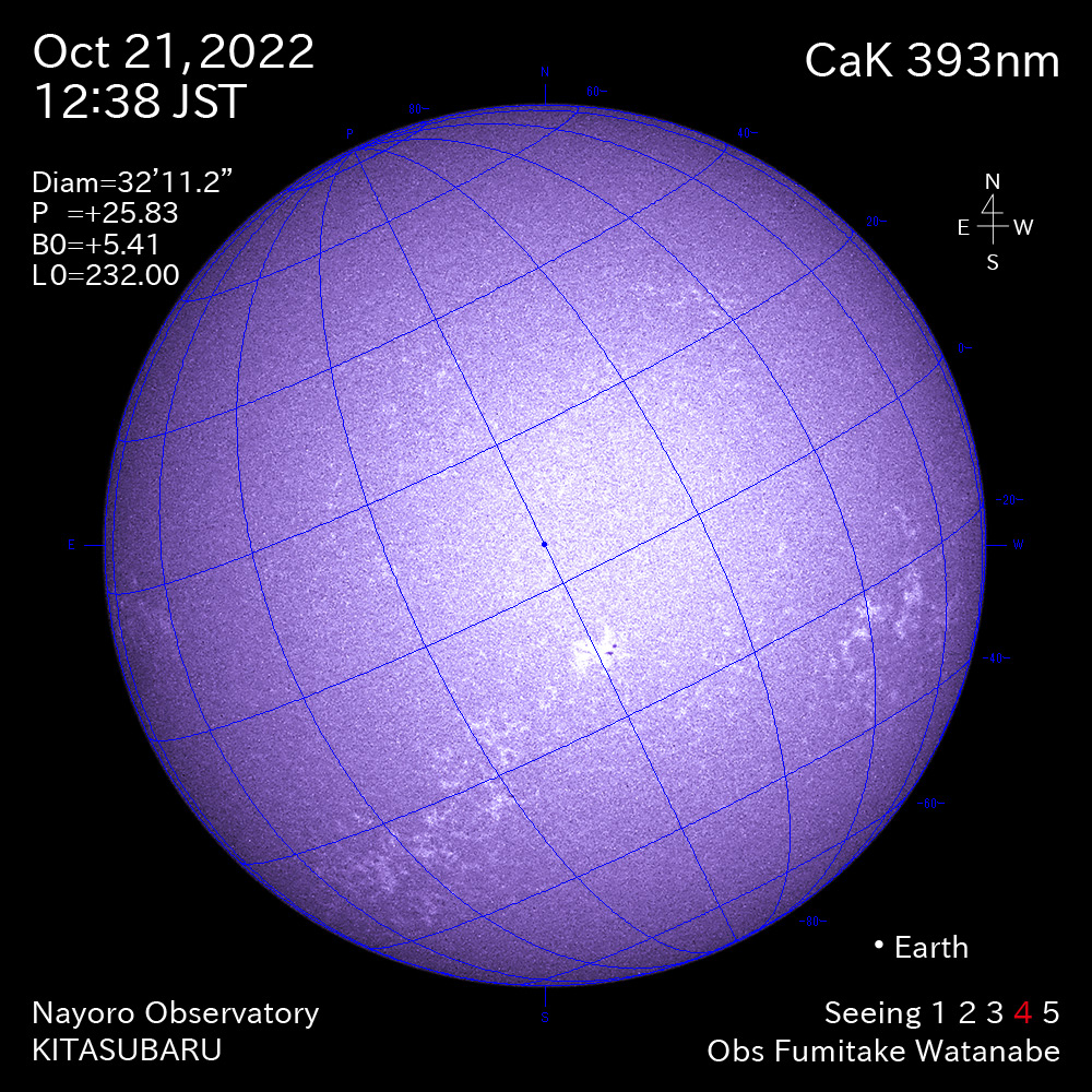 2022年10月21日CaK波長の太陽