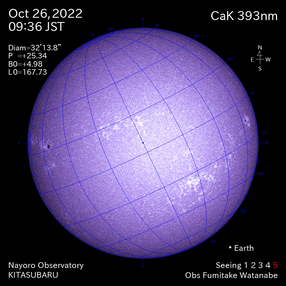 2022年10月26日CaK波長の太陽