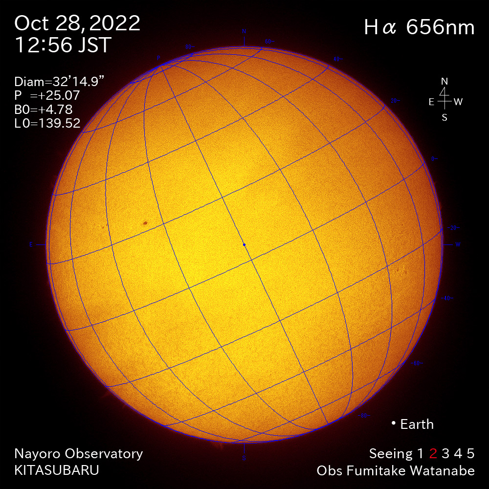 2022年10月28日Ha波長の太陽