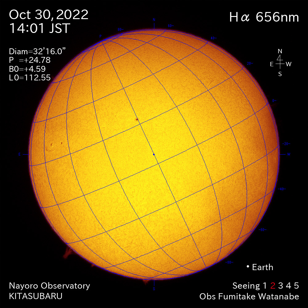 2022年10月30日Ha波長の太陽