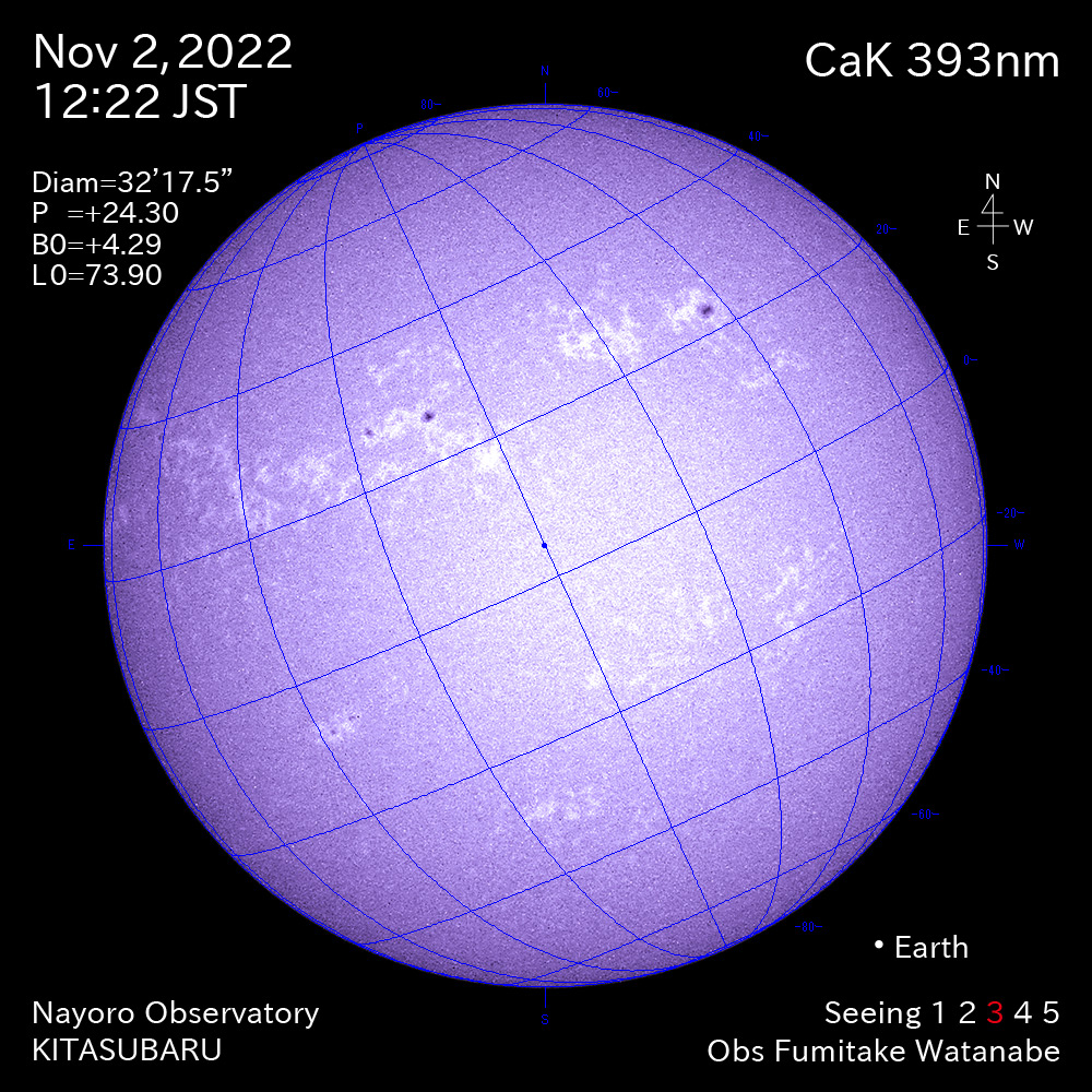 2022年11月2日CaK波長の太陽