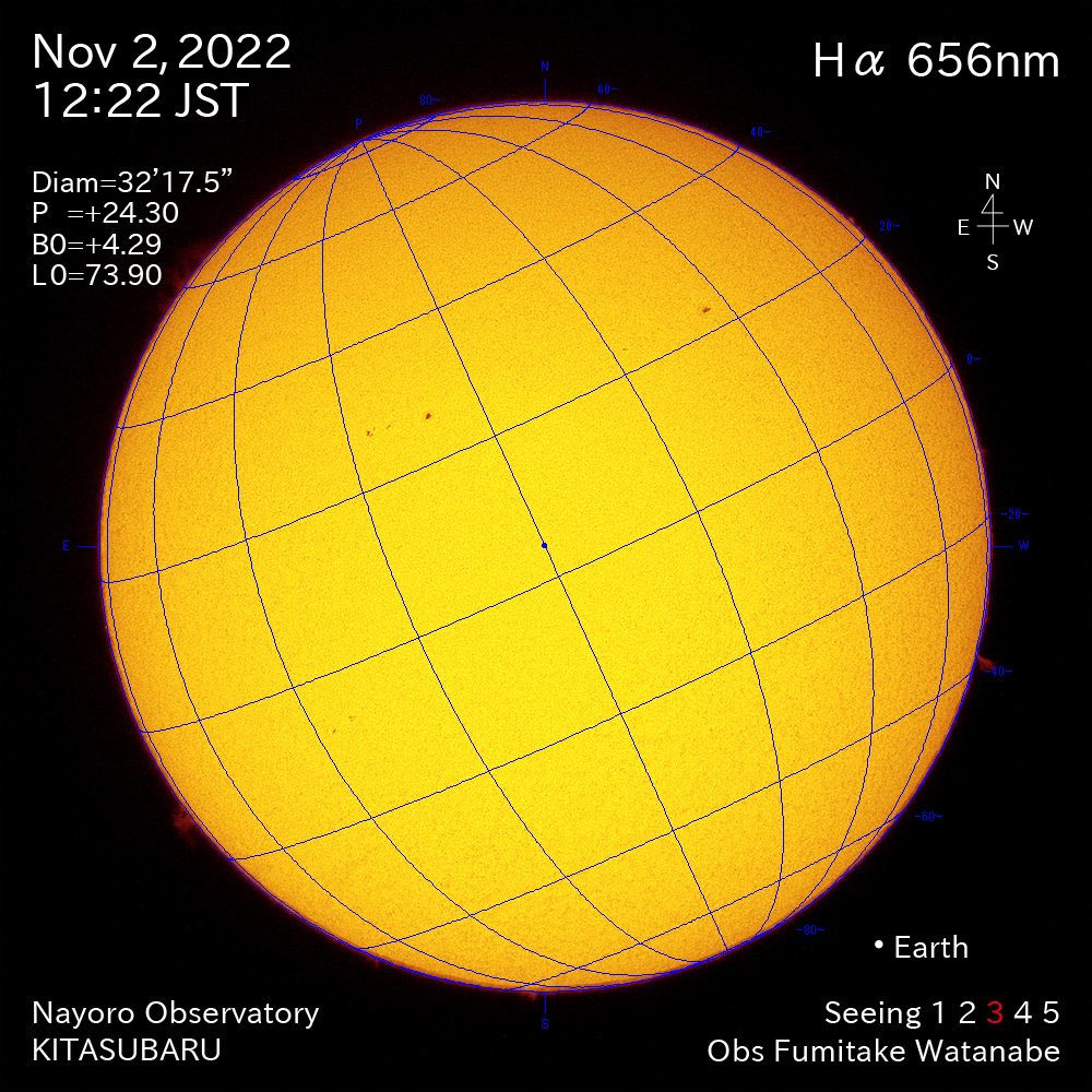 2022年11月2日Ha波長の太陽