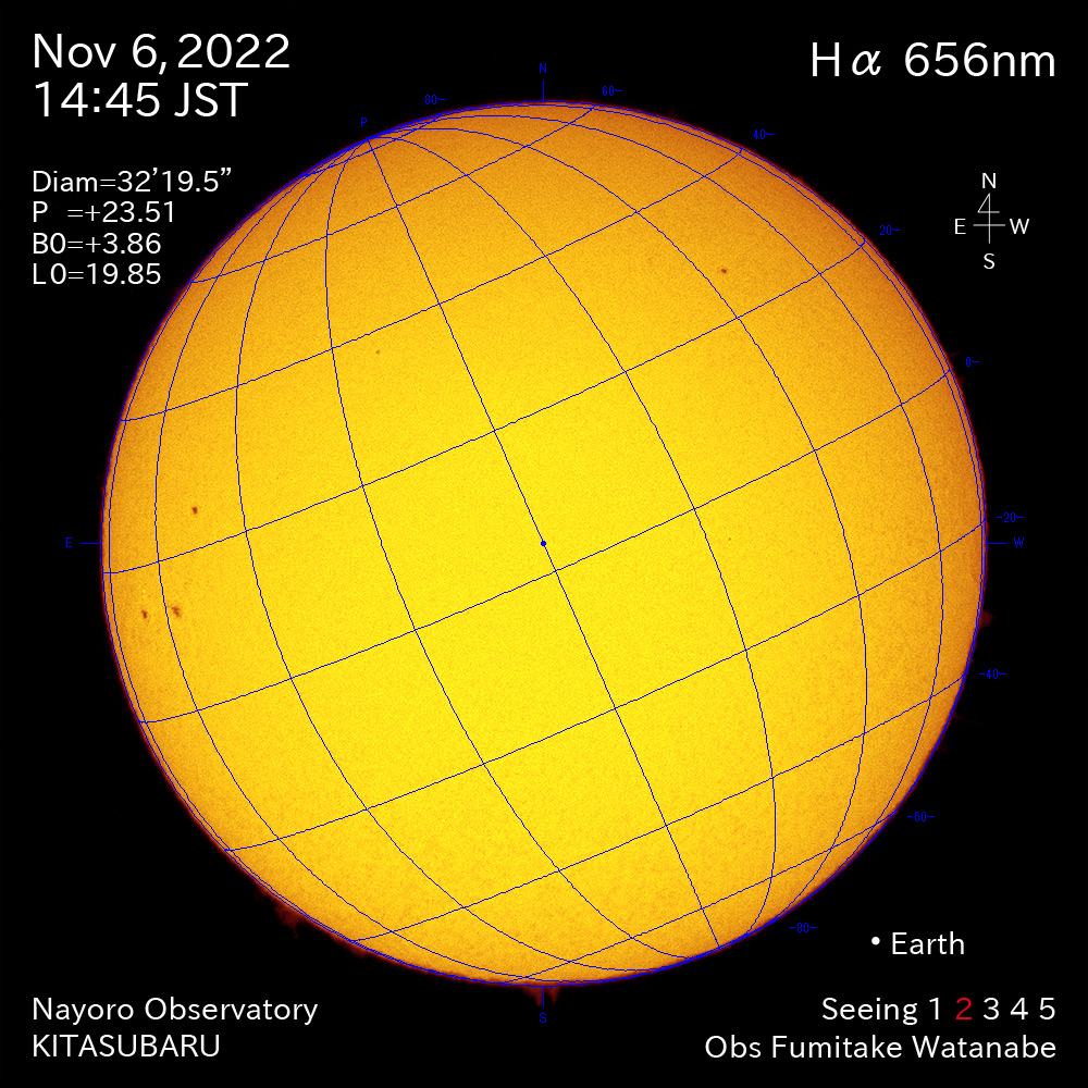 2022年11月6日Ha波長の太陽