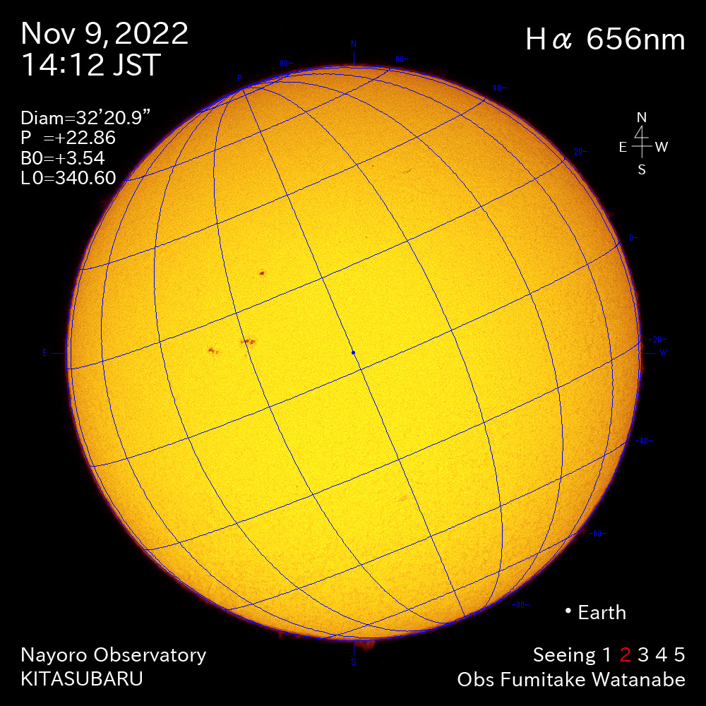 2022年11月9日Ha波長の太陽