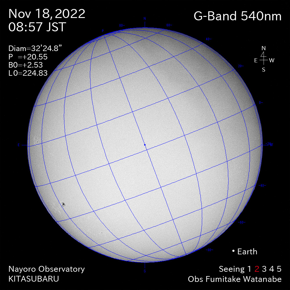 2022年11月18日540nm波長の太陽