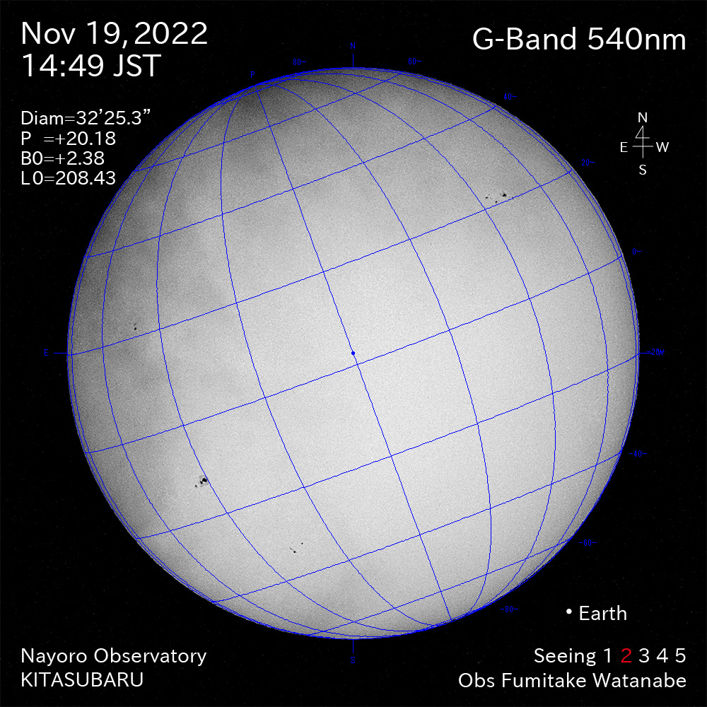 2022年11月19日540nm波長の太陽