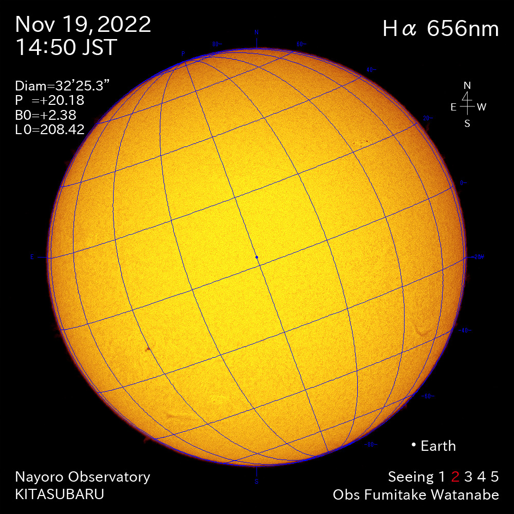 2022年11月19日Ha波長の太陽