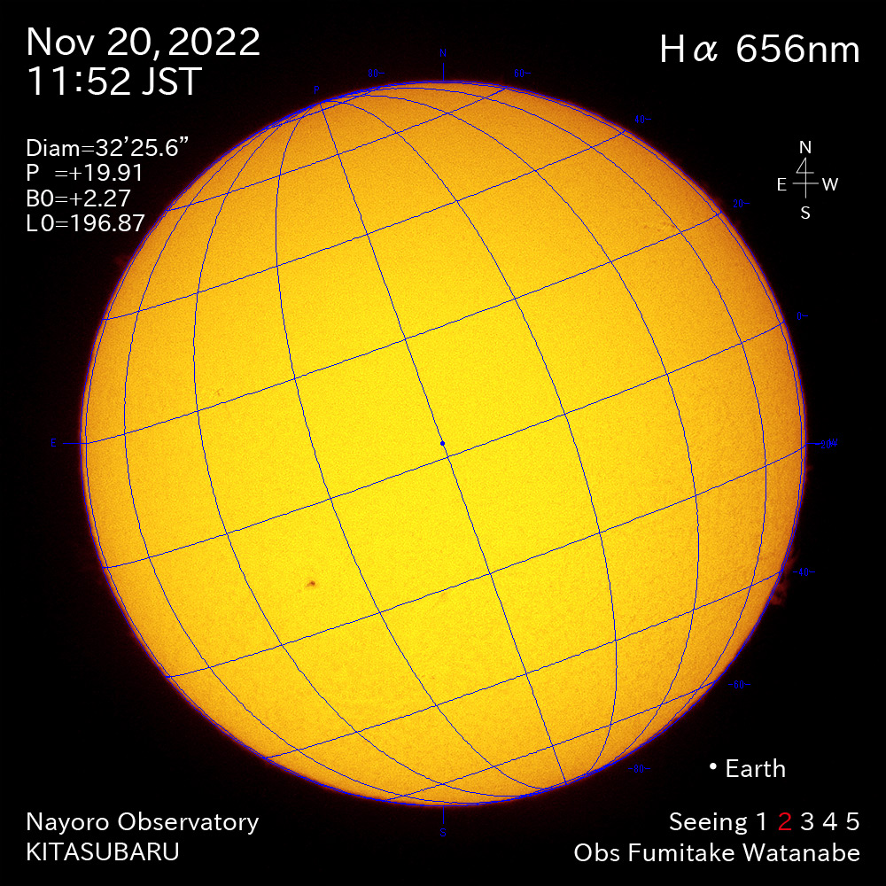 2022年11月20日Ha波長の太陽