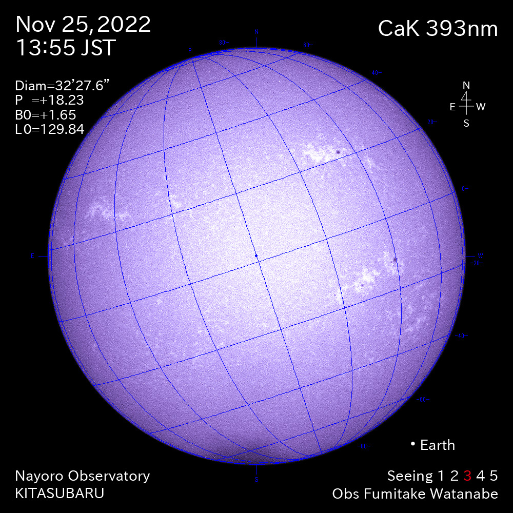 2022年11月25日CaK波長の太陽