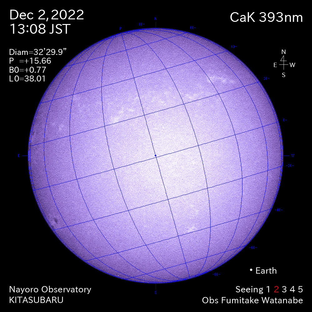 2022年12月2日CaK波長の太陽