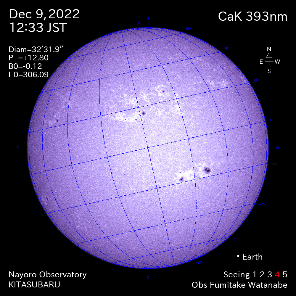 2022年12月9日CaK波長の太陽