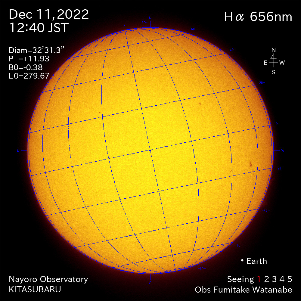 2022年12月11日Ha波長の太陽