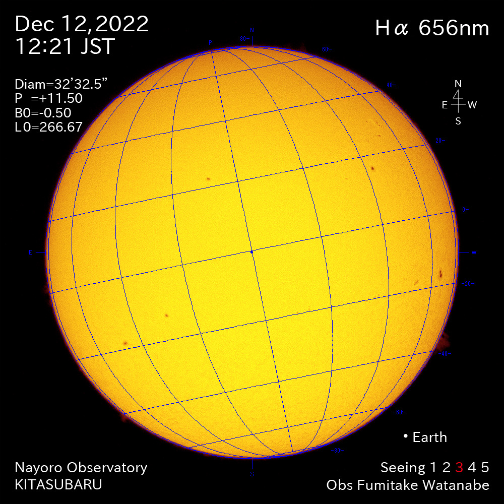 2022年12月12日Ha波長の太陽